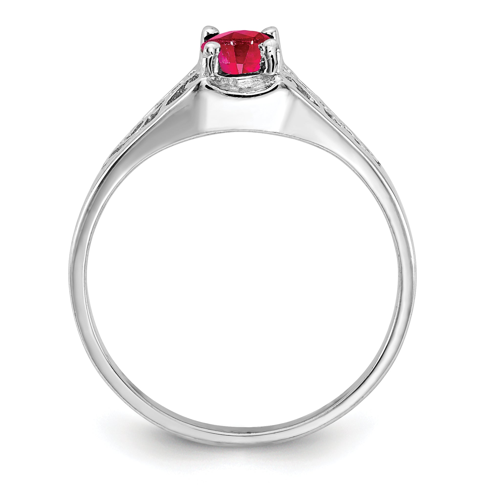 14k White Gold 6x4mm Oval Ruby ring