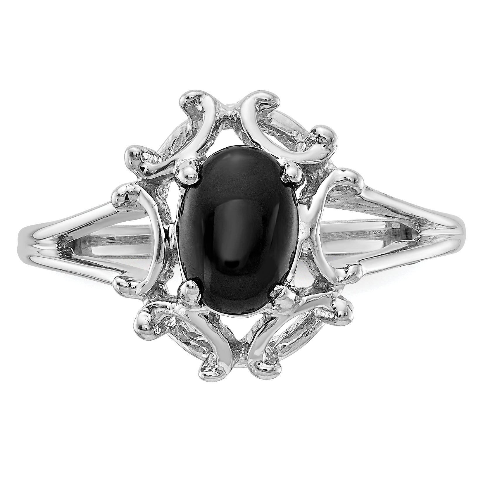 14k White Gold Onyx Ring