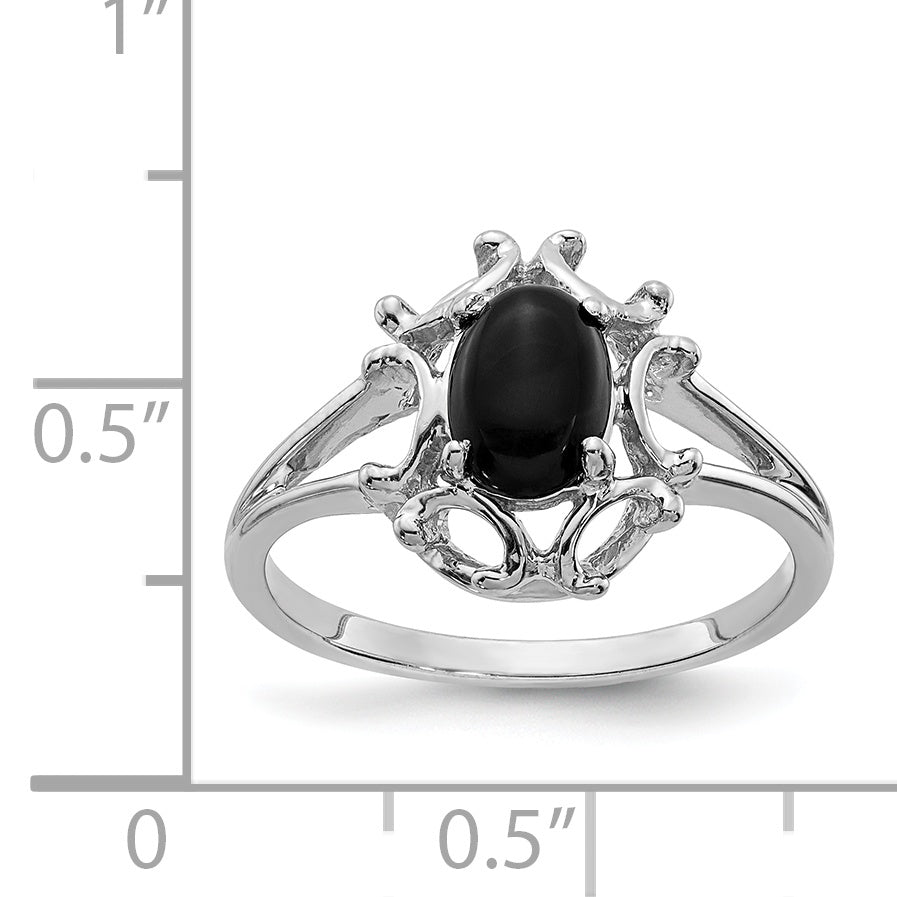 14k White Gold Onyx Ring