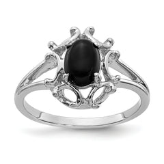 14k White Gold Onyx Ring