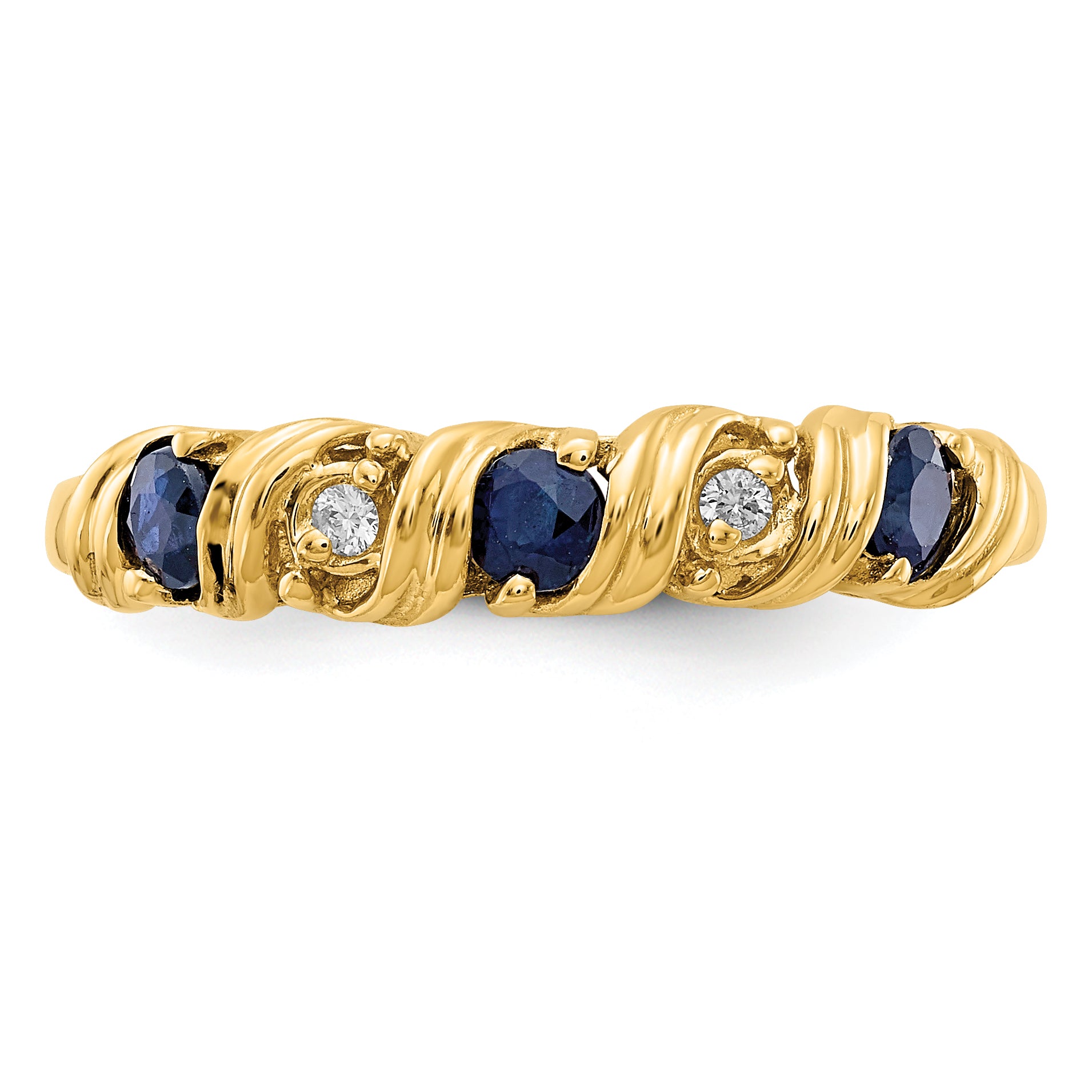 14k 2.75mm Sapphire AA Diamond ring