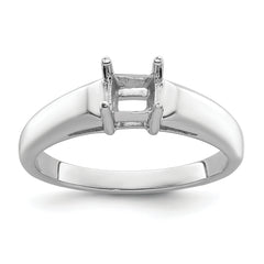 14k White Gold 4mm Princess Gemstone Ring Mounting