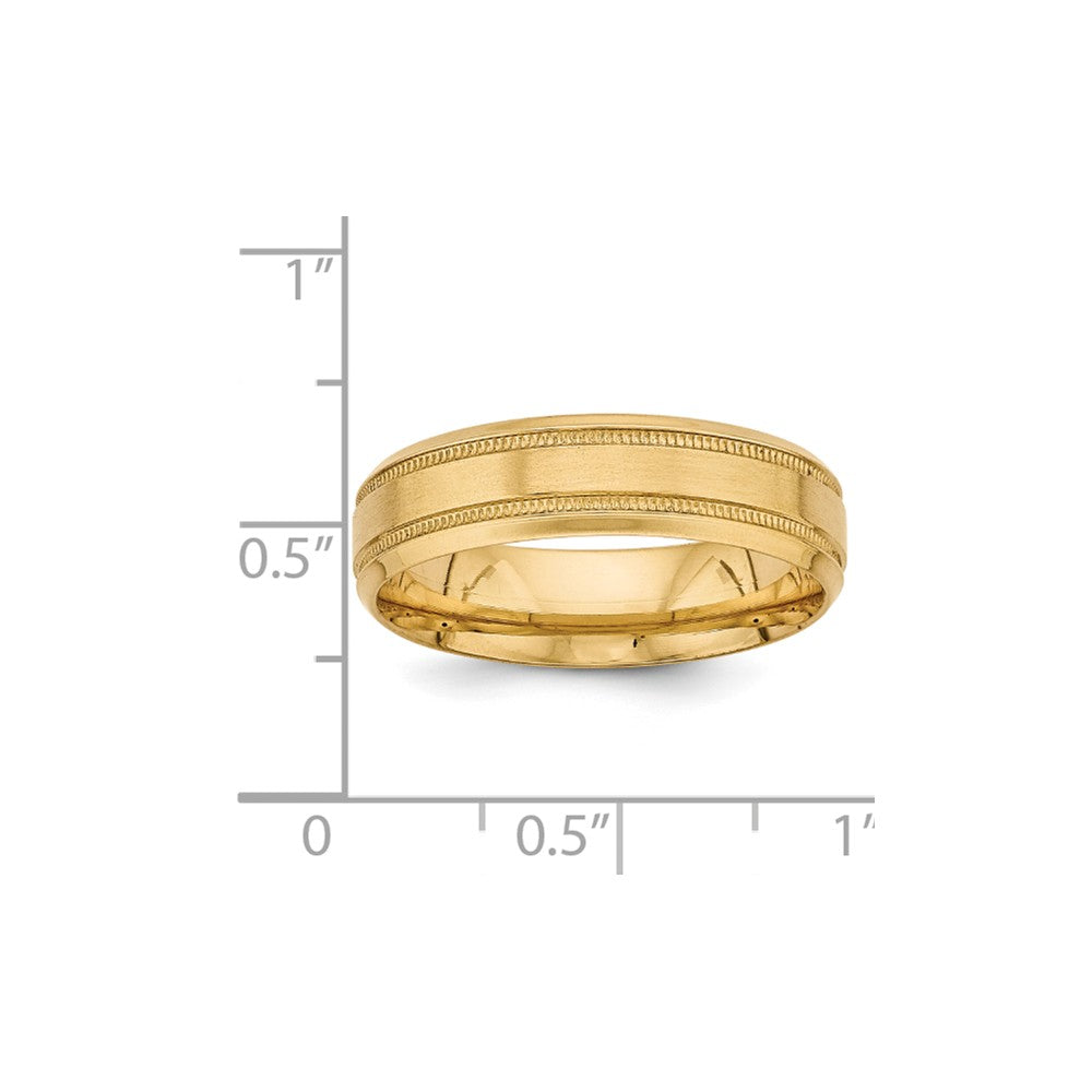 14K Yellow Gold Heavy Comfort Fit Fancy Band