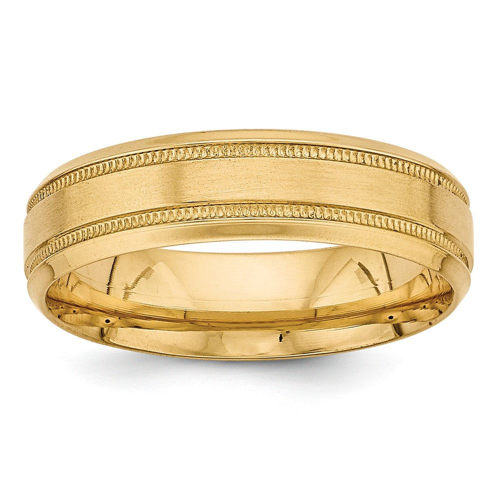 14K Yellow Gold Heavy Comfort Fit Fancy Band