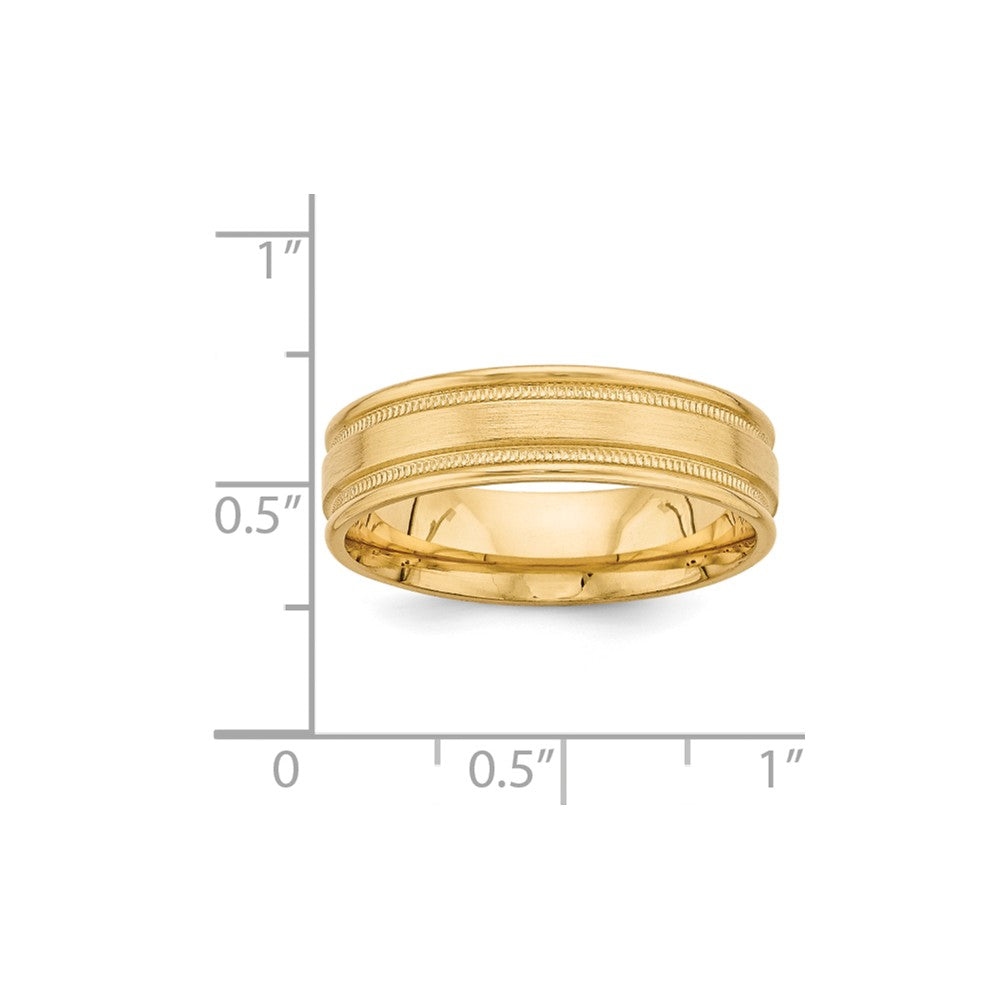 14K Yellow Gold Heavy Comfort Fit Fancy Band