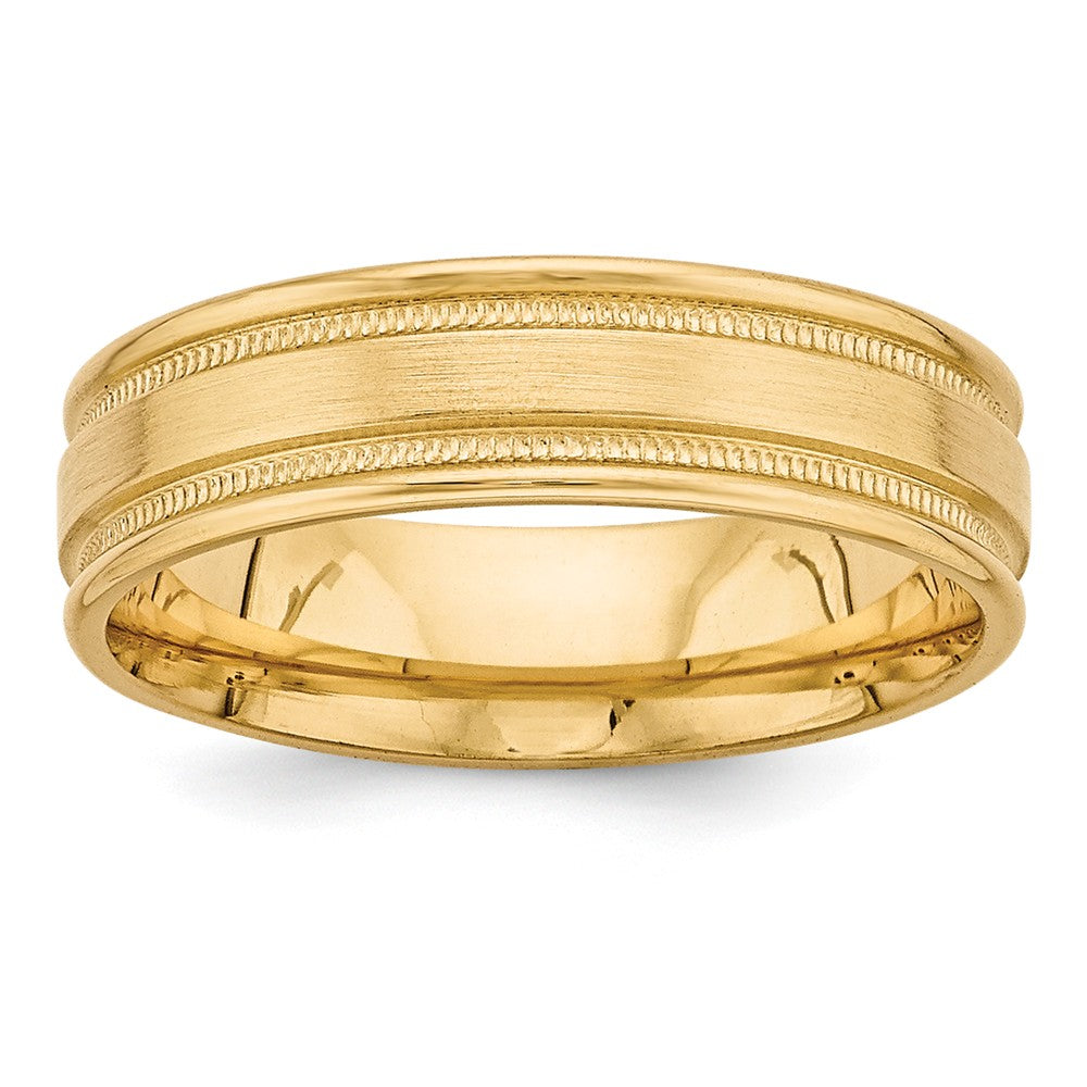 14K Yellow Gold Heavy Comfort Fit Fancy Band