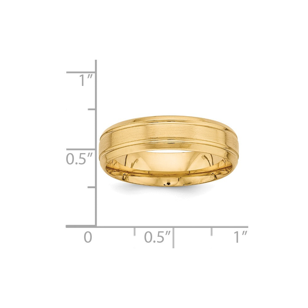 14K Yellow Gold Heavy Comfort Fit Fancy Band