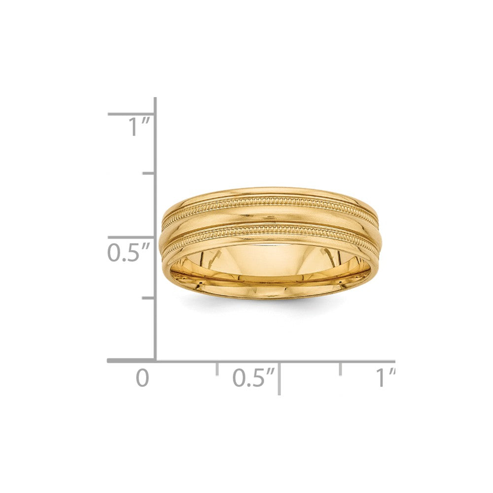 14K Yellow Gold Heavy Comfort Fit Fancy Band