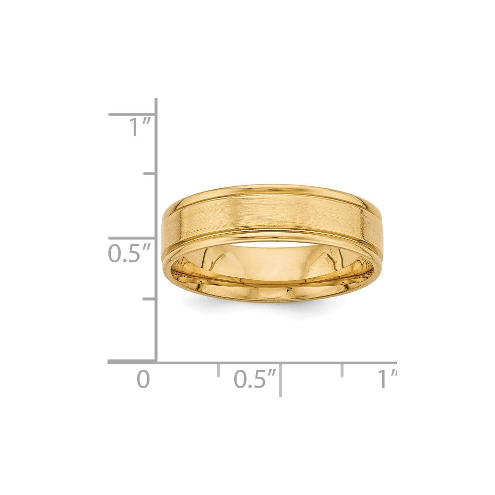 14K Yellow Gold Heavy Comfort Fit Fancy Band