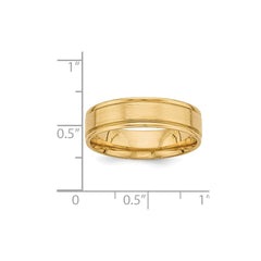 14K Yellow Gold Heavy Comfort Fit Fancy Band