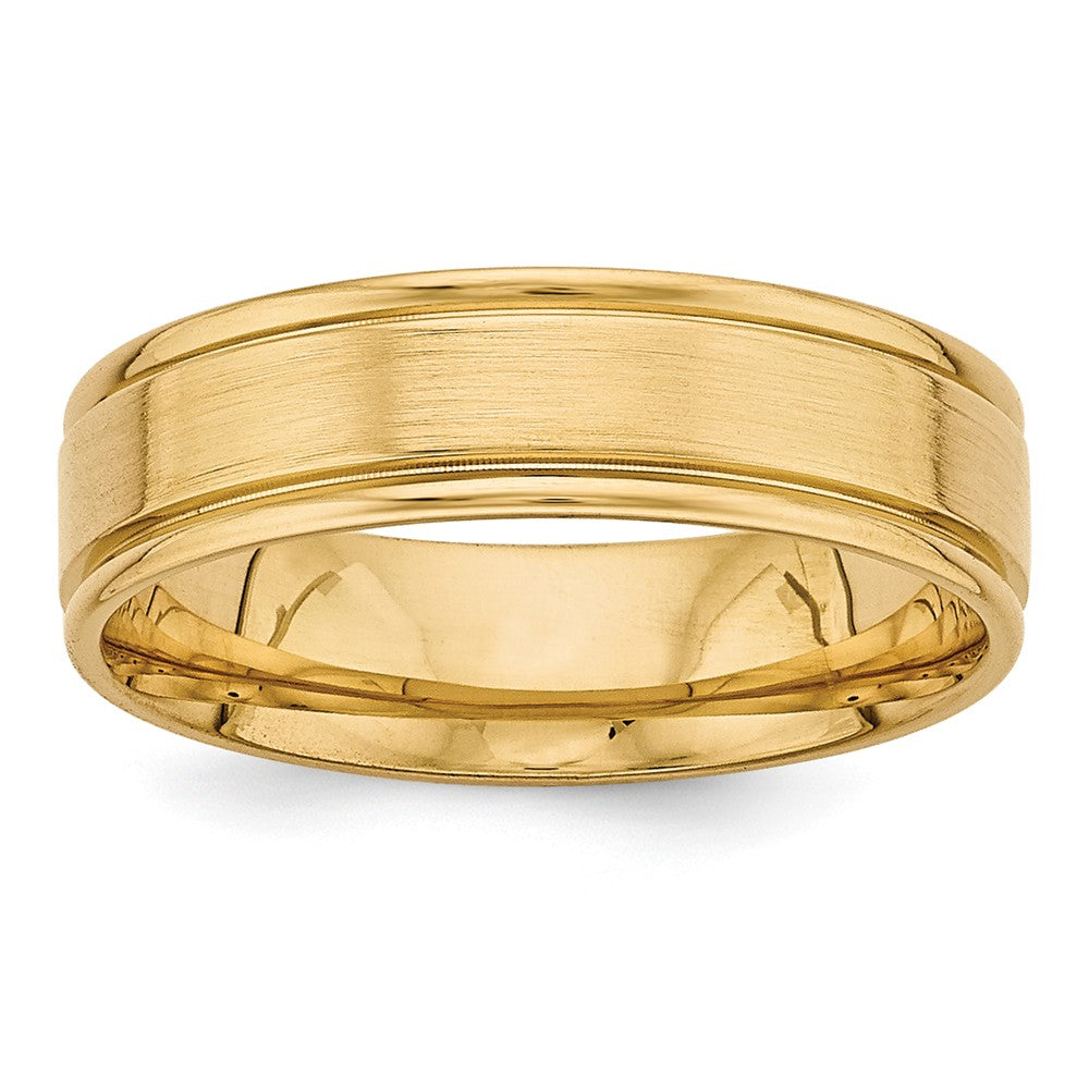 14K Yellow Gold Heavy Comfort Fit Fancy Band