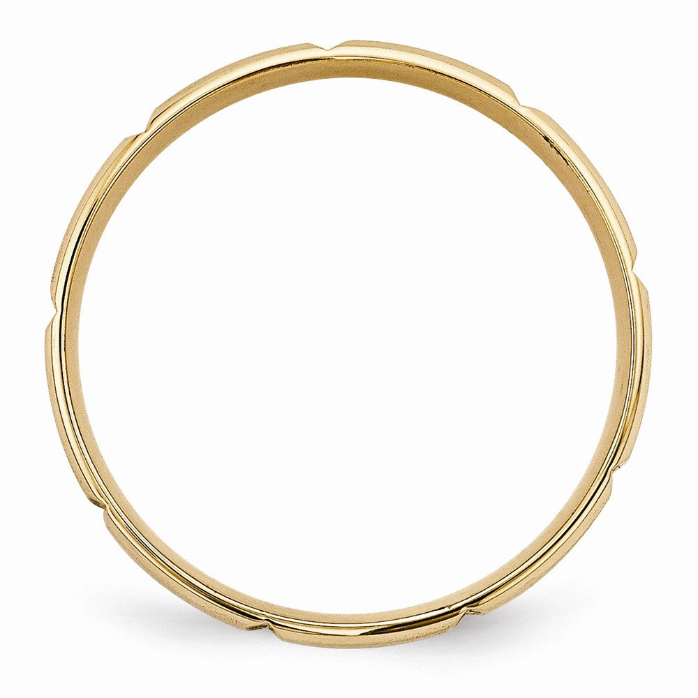 14K Yellow Gold Heavy Comfort Fit Fancy Band