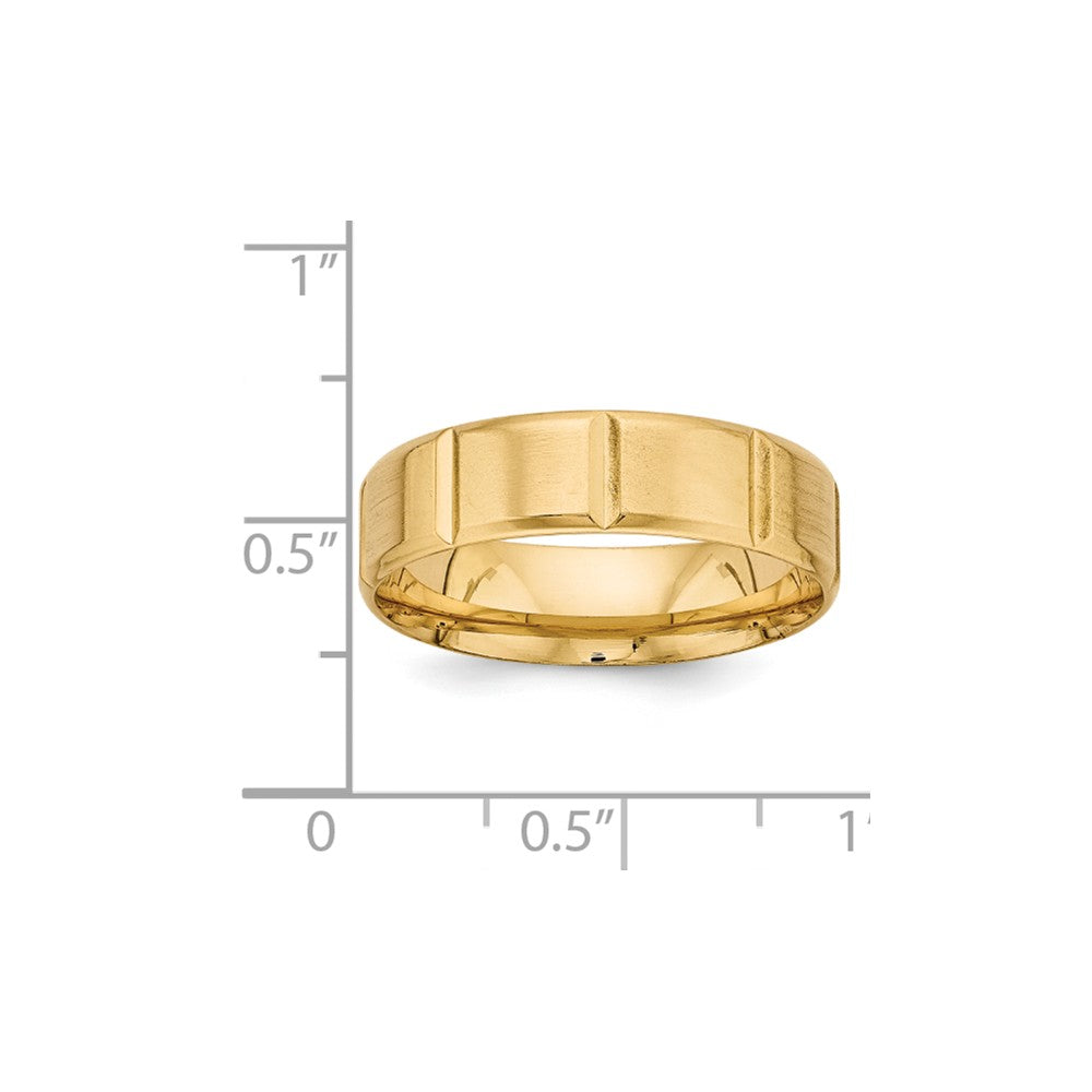 14K Yellow Gold Heavy Comfort Fit Fancy Band