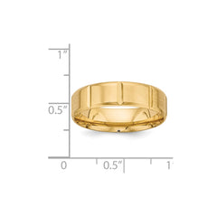 14K Yellow Gold Heavy Comfort Fit Fancy Band