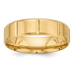 14K Yellow Gold Heavy Comfort Fit Fancy Band