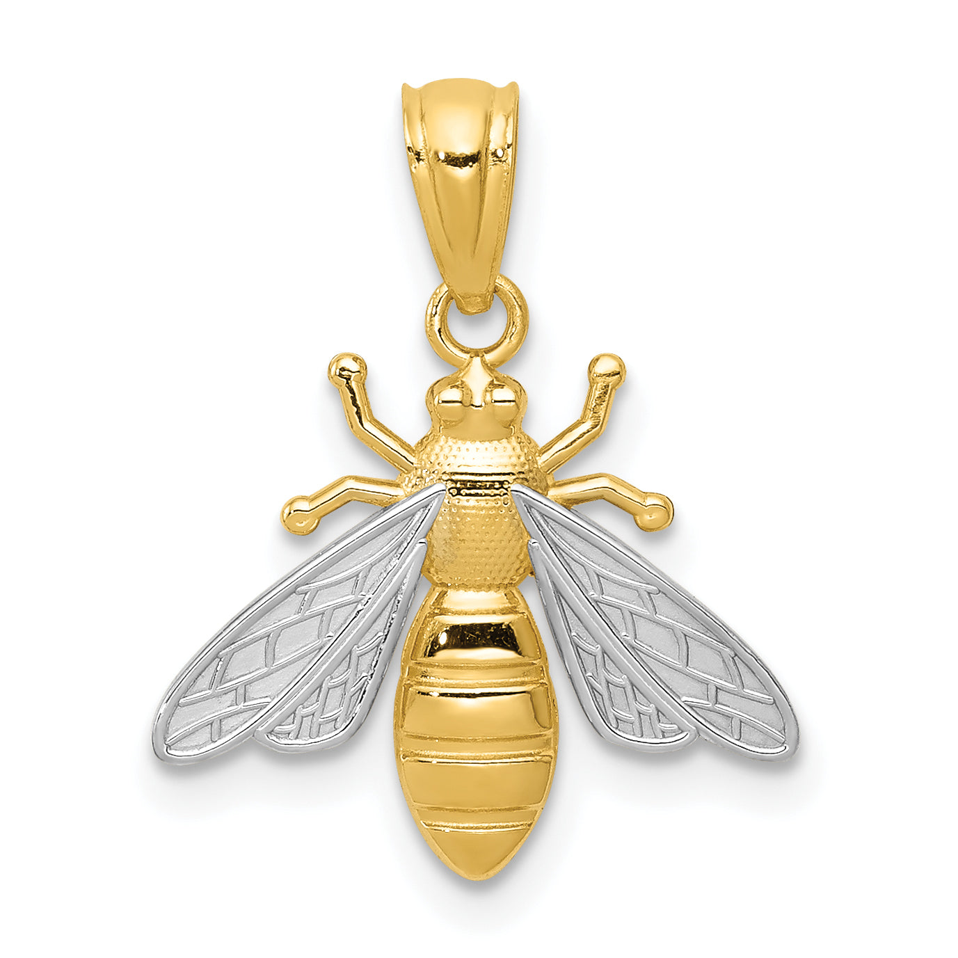 14k w/Rhodium Bee Pendant