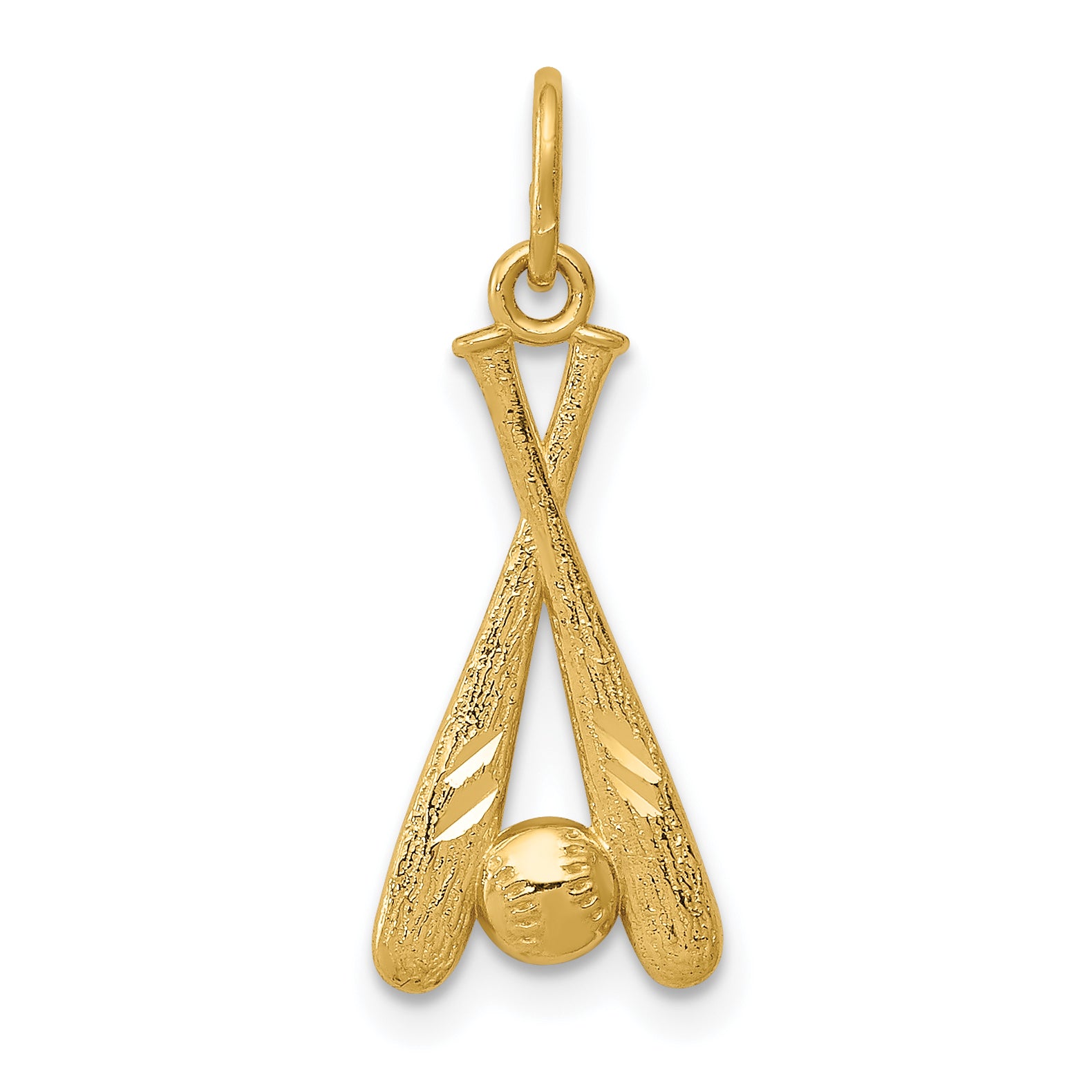 14K Baseball Bats and Ball Pendant