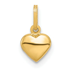 14K Polished 3-D Puffed Heart Charm