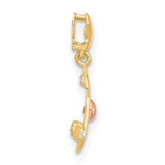 14K Yellow and Rose Gold CZ Children's Rocky Horse Pendant