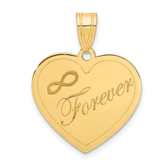 14k Infinity FOREVER Laser Cut Charm Heart Pendant