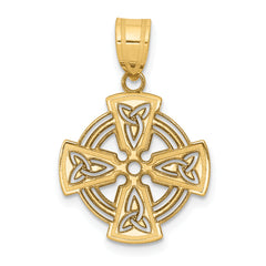 14k Laser Cut Celtic Cross Charm