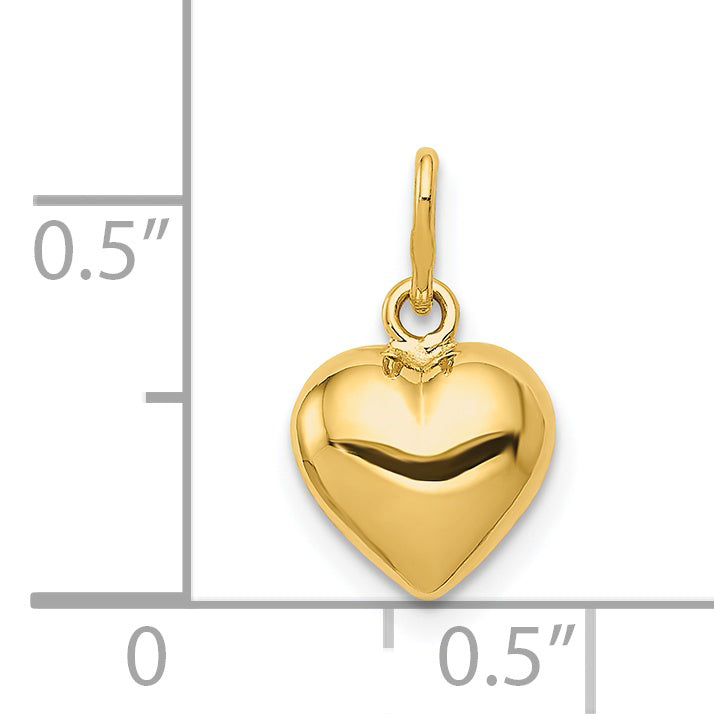 14K Polished Puffed Heart Pendant