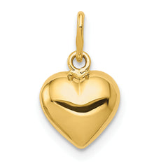 14K Polished 3-D Puffed Heart Charm