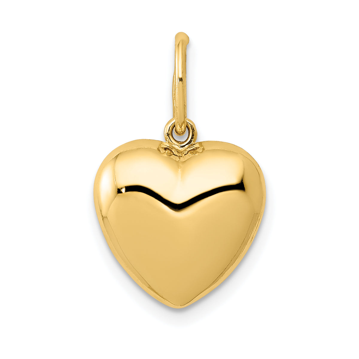 14K Polished 3-D Puffed Heart Pendant