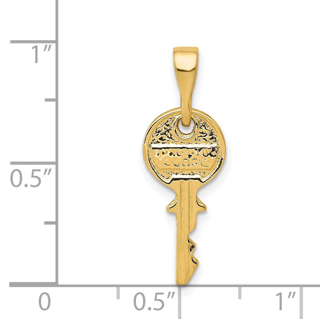 14Kt Yellow Gold Polished Key Pendant