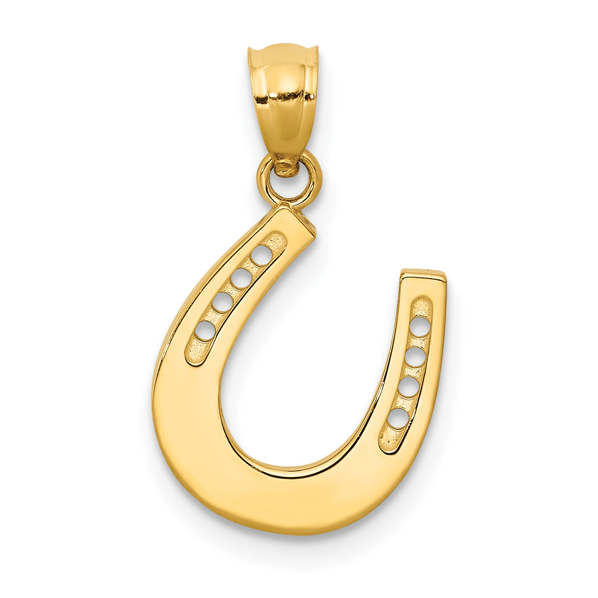 14k Gold Polished Horseshoe Pendant