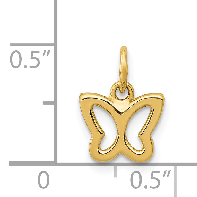 14K Polished Butterfly Pendant