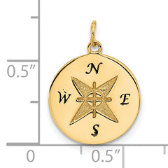 14K Antiqued Compass Pendant