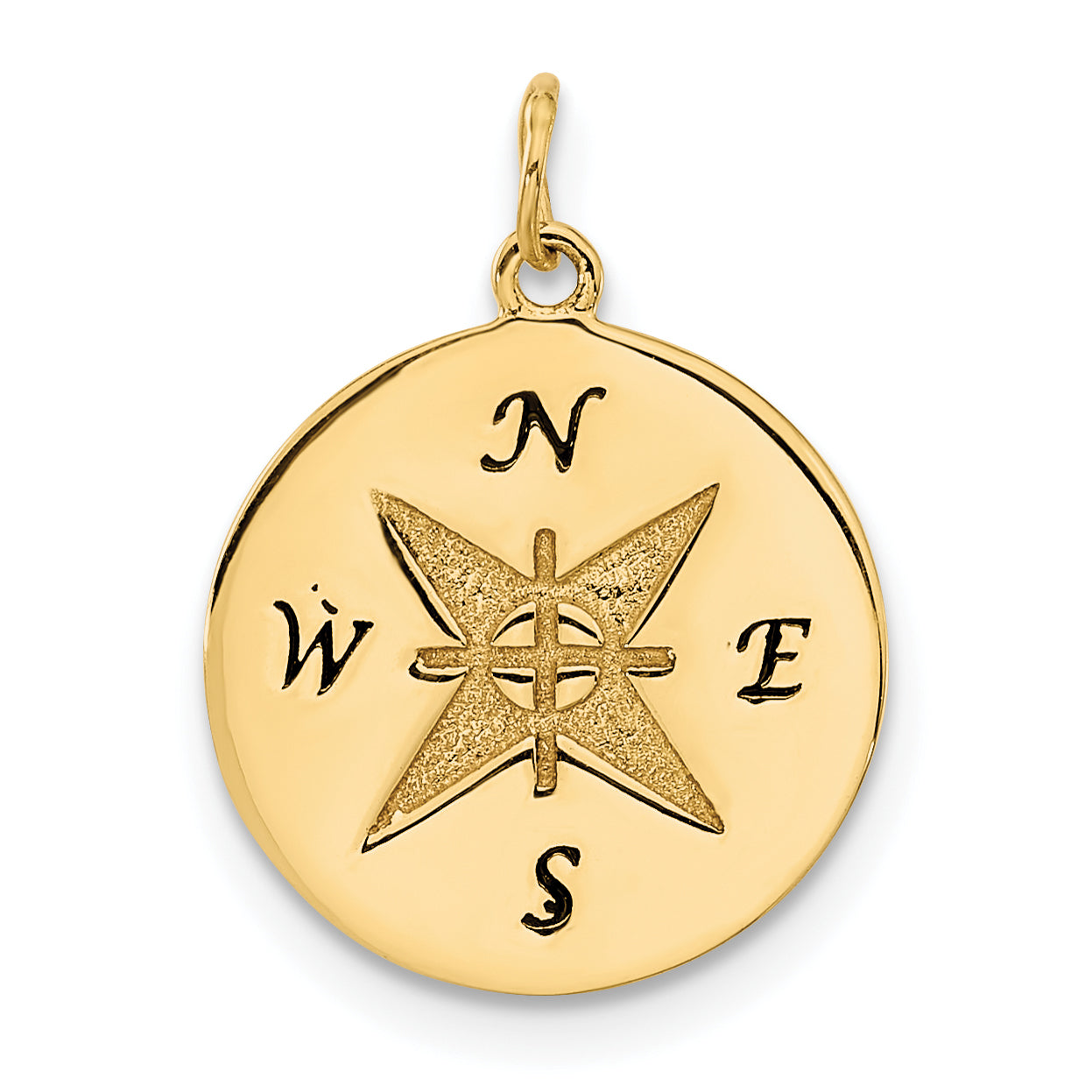 14k Antiqued Compass Pendant