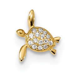 14k Childrens CZ Sea Turtle Chain Slide