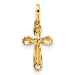 14K Childrens CZ Cross Pendant