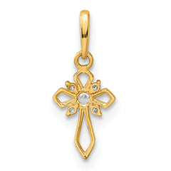 14K Childrens Fancy CZ Cross Pendant