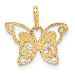 14K Polished CZ Butterfly Pendant