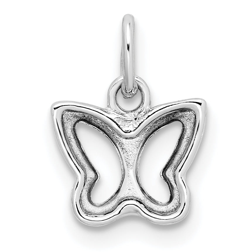 14k White Gold Cut-out Butterfly Pendant