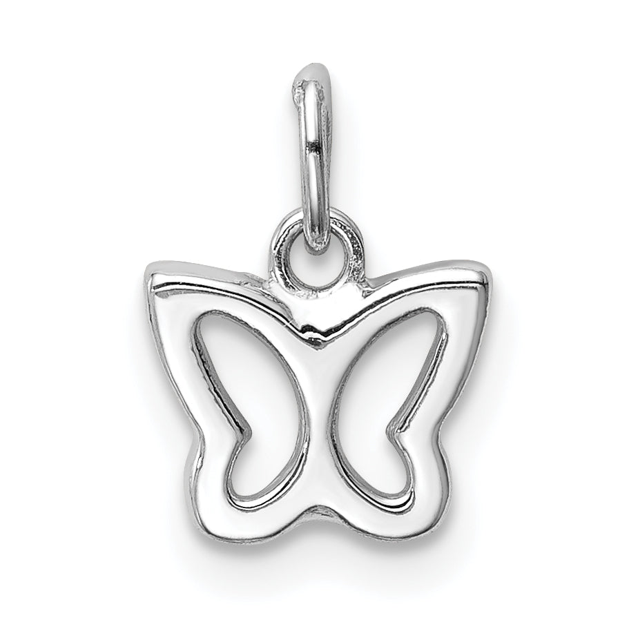 14k White Gold Cut-out Butterfly Pendant