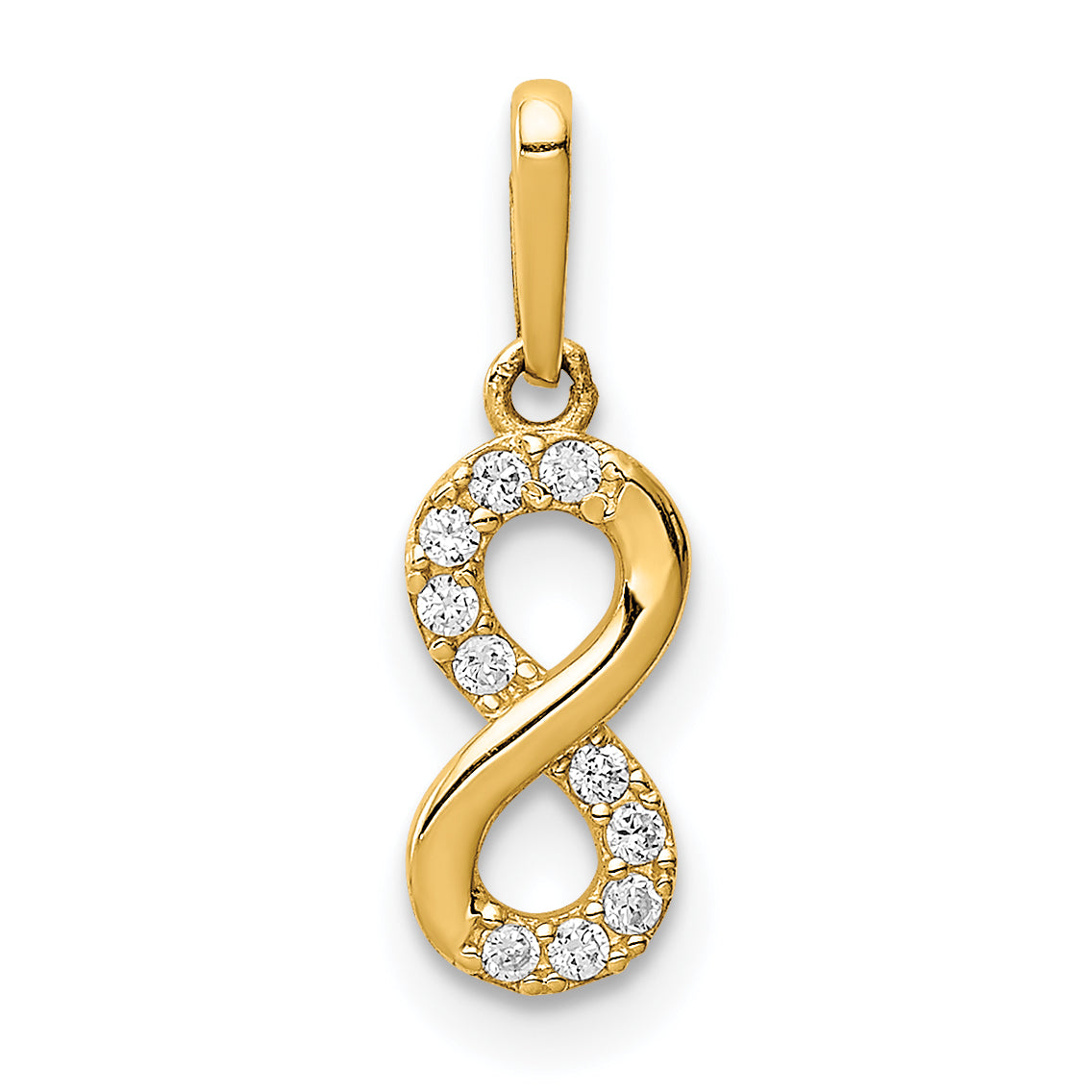 14K CZ Infinity Symbol Pendant