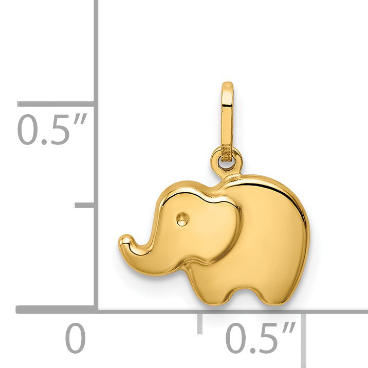 14k Polished Elephant Charm