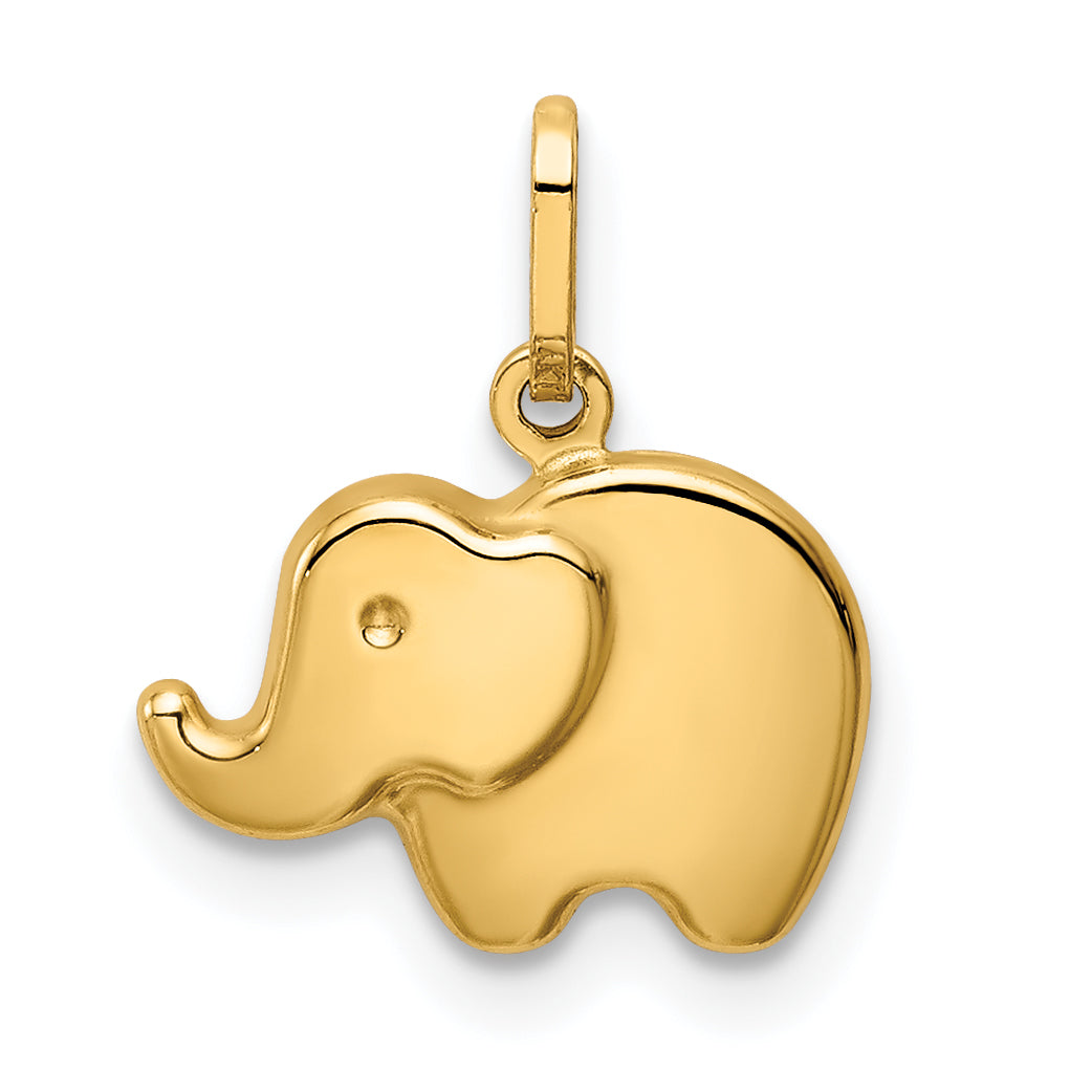 14k Polished Elephant Charm