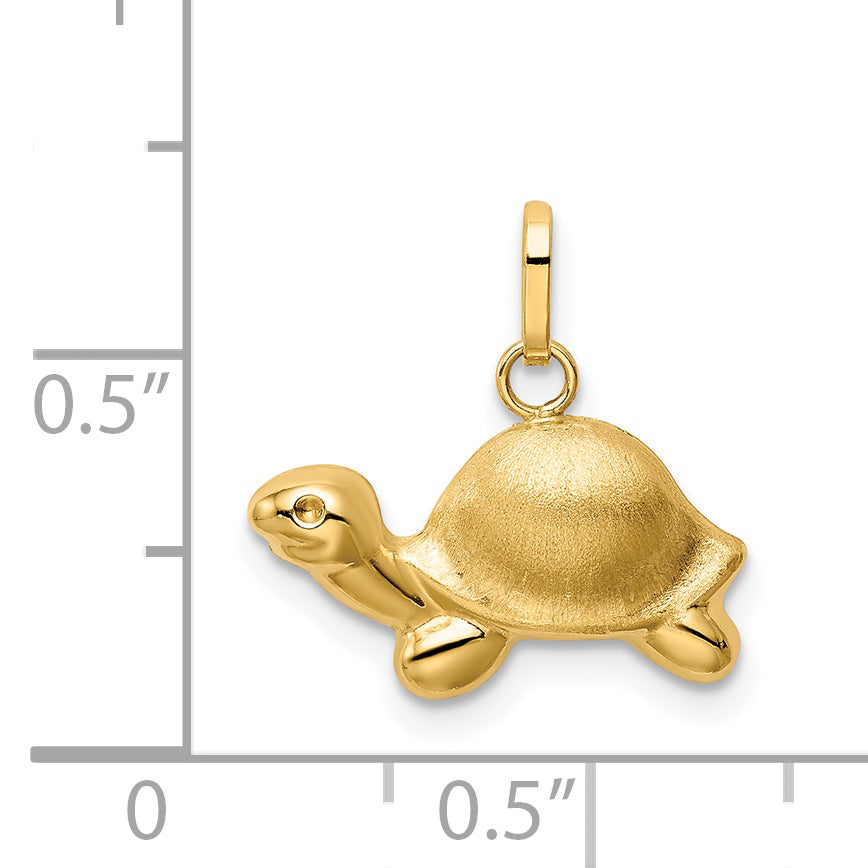 14k Satin & Polished Turtle Charm