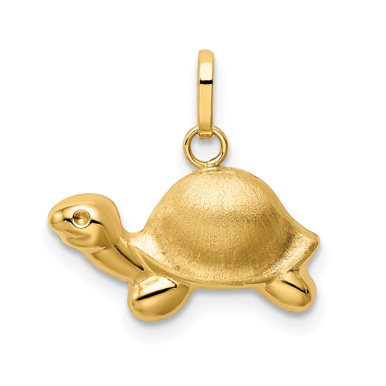 14k Satin & Polished Turtle Charm