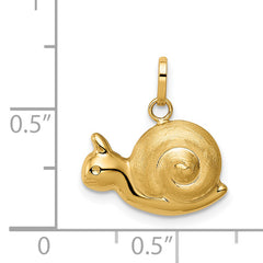 14k Hollow Satin & Polished Snail Charm