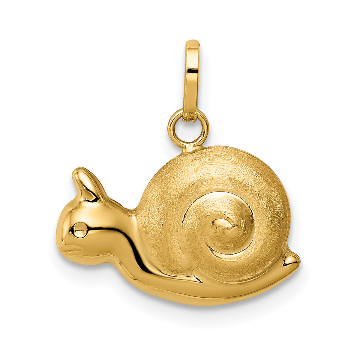 14k Hollow Satin & Polished Snail Charm