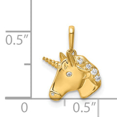 14K Unicorn CZ Pendant