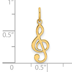 14K Polished Treble Clef Pendant