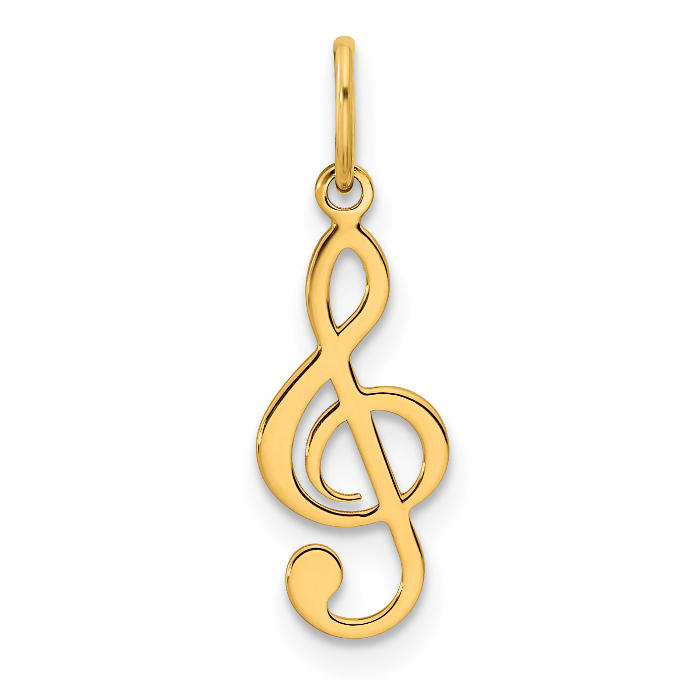 14K Polished Treble Clef Pendant