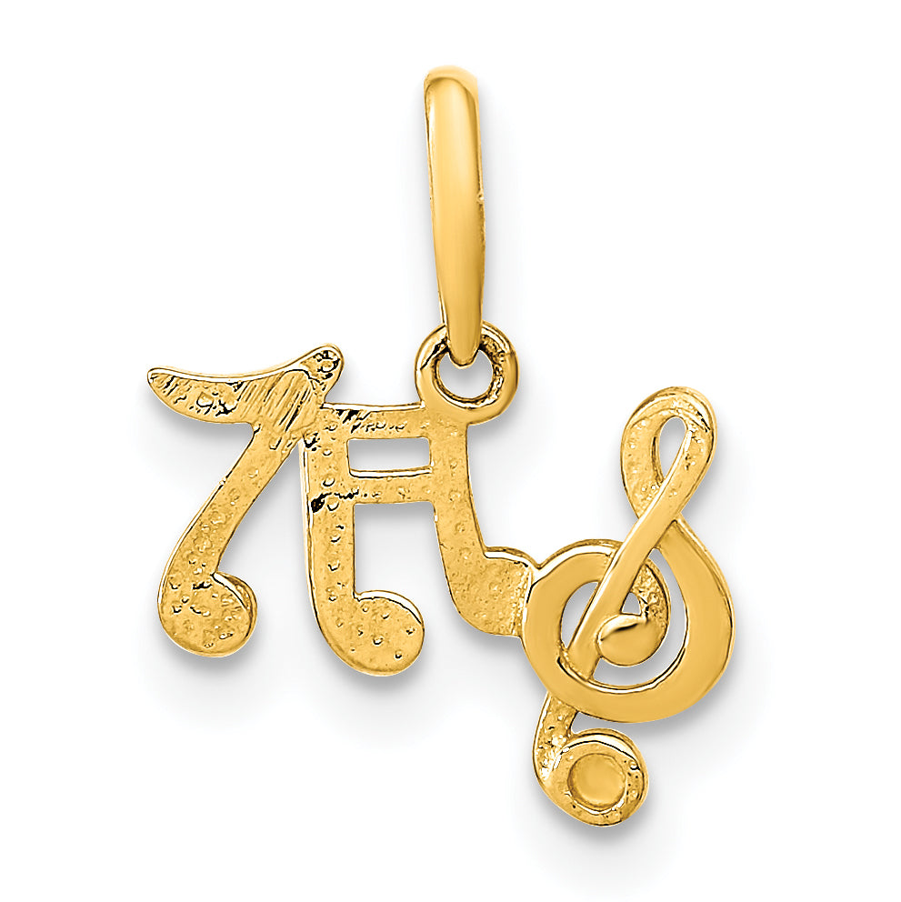 14K Polished Music Notes Pendant